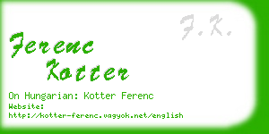 ferenc kotter business card